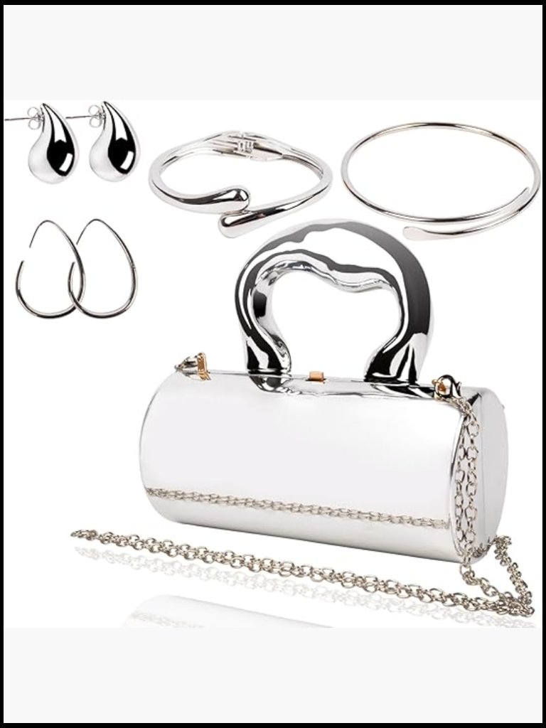 Acrylic Clutch Purse Set With Jewelry Elegant Formal Evening Bag Accessories